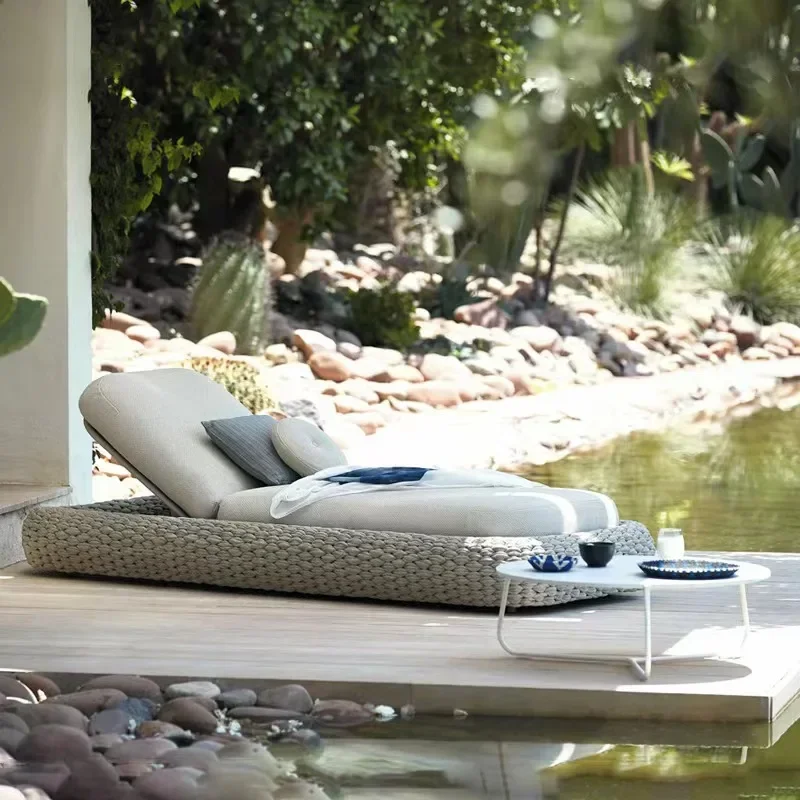 Outdoor Furniture Quality - Outdoor Rattan Aluminum Recliner Bed Sun