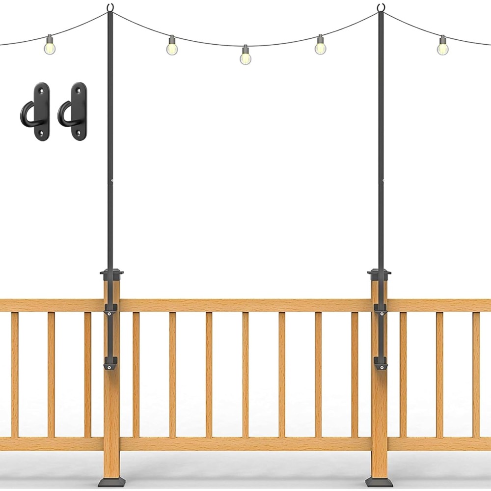 Outdoor Furniture Set - 2 pack string light poles -