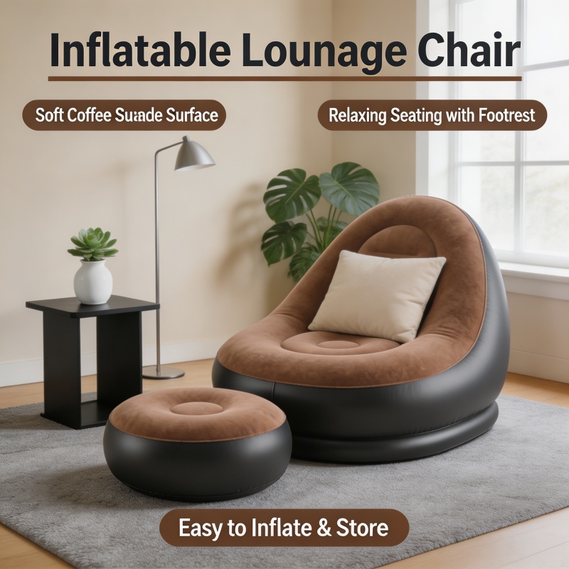 Outdoor Furniture Recliner Set - Lazy Couch Sofas Inflatable Chair Foldable