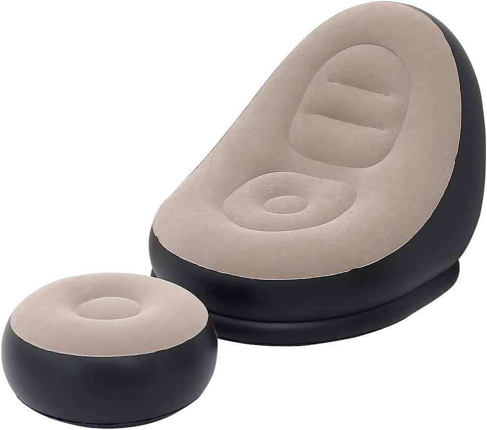 2Pcs Lazy Sofa Inflatable Chai - Outdoor Furniture Recliner Set 评论和价格