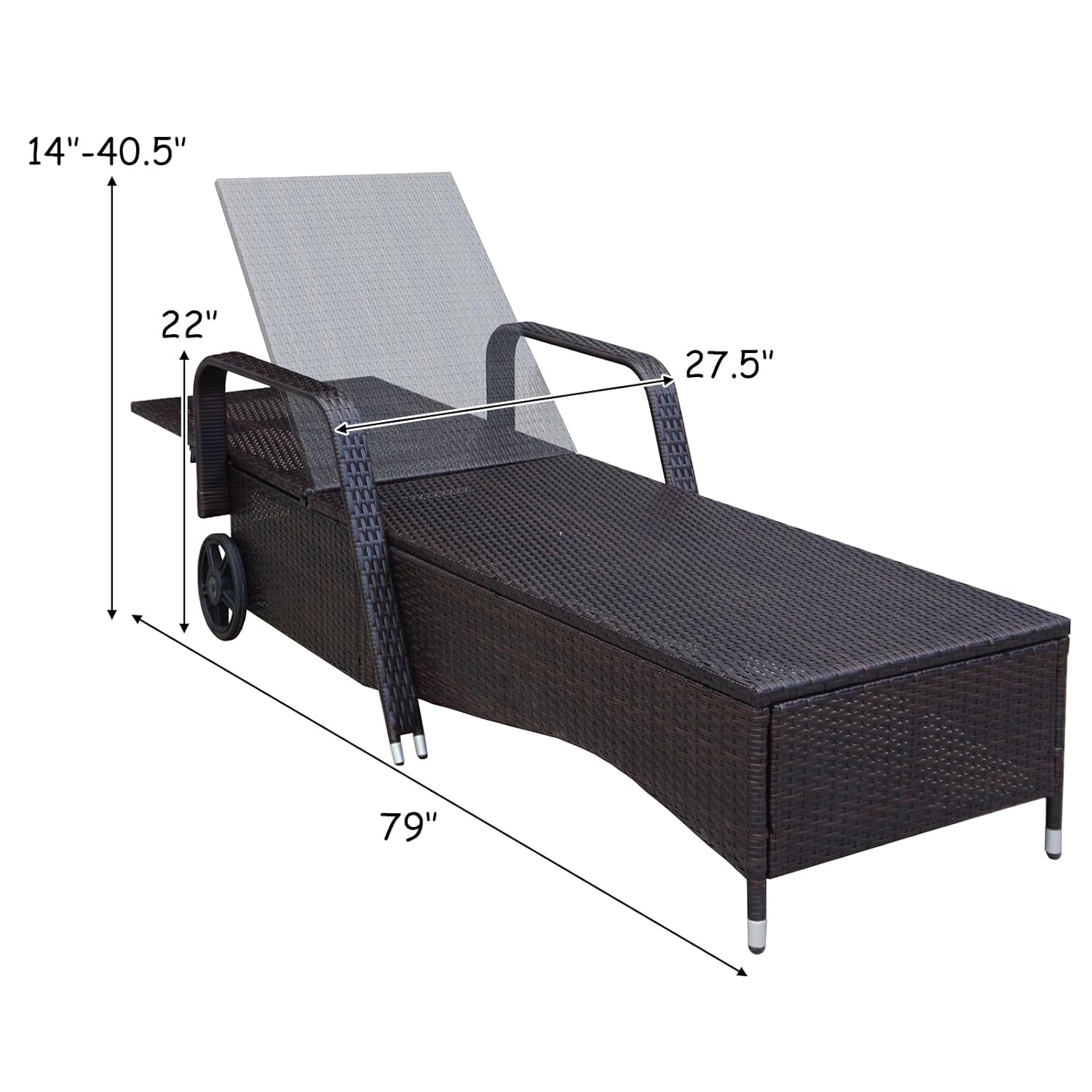 2PCS PE Rattan Lounge Chairs w - Outdoor Furniture No Cushions 评论和价格