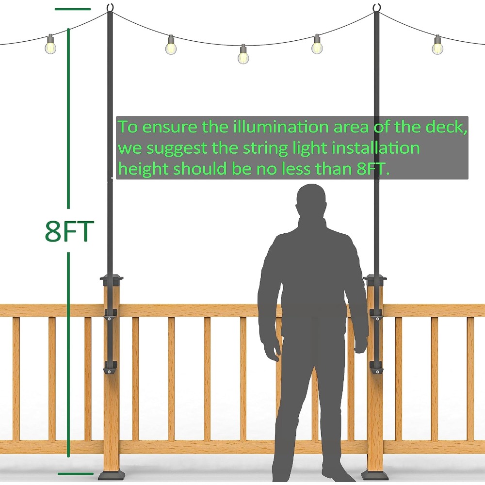 2 pack string light poles - st - Outdoor Furniture Set 评论和价格