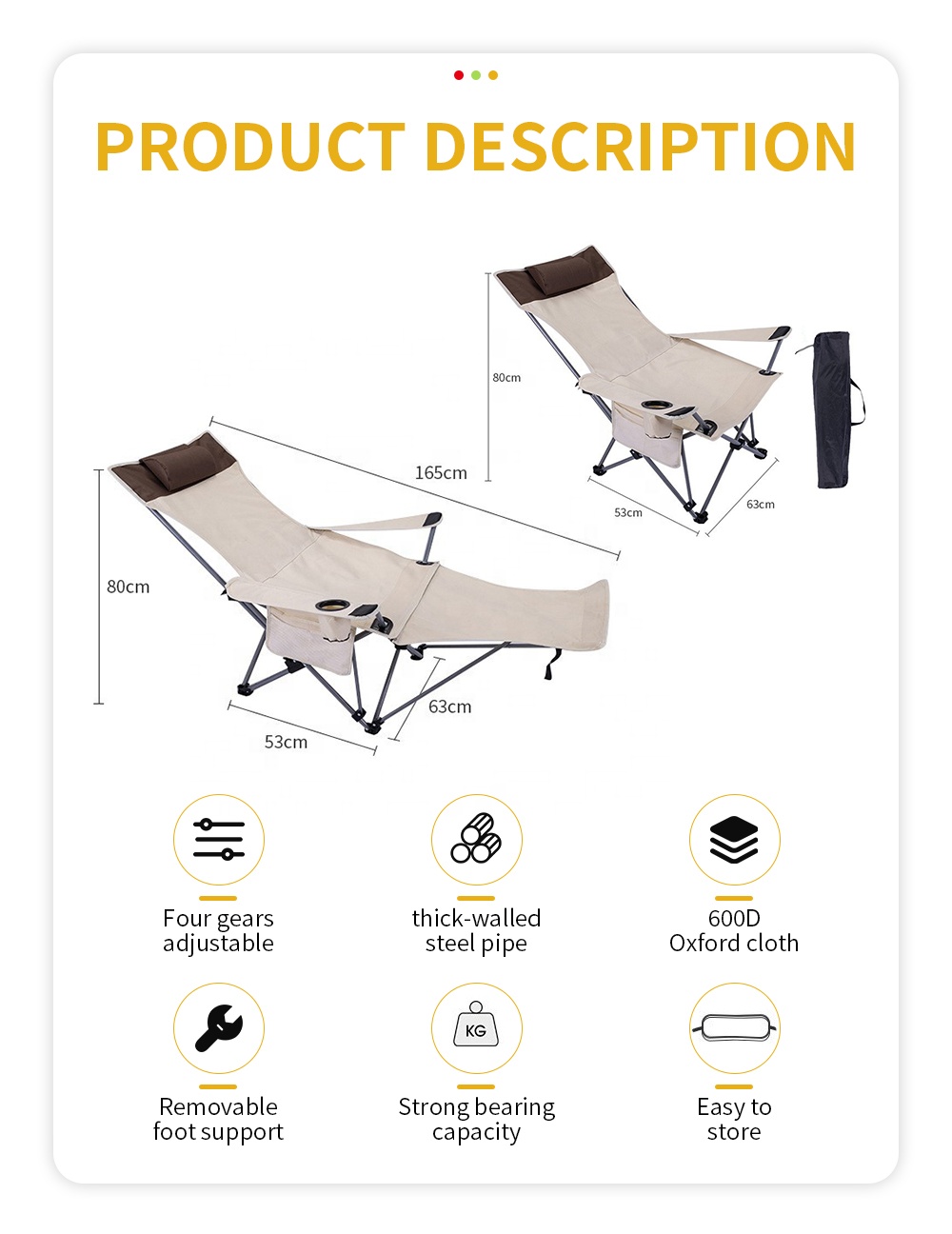 Portable Folding Reclining Cha - Outdoor Furniture Recliner Set 评论和价格