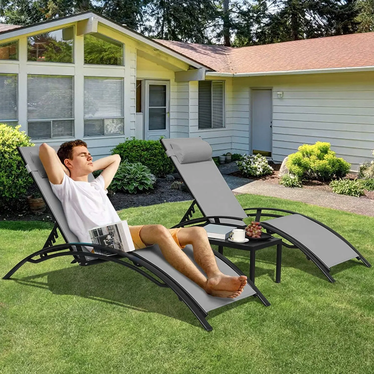 Aluminum Lounge Chair for Outs - Outdoor Furniture Recliner Set 评论和价格