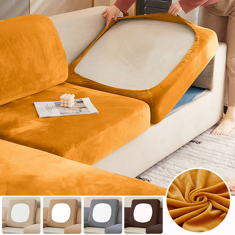 Elastic Velvet Sofa Seat Cushi - Outdoor Furniture No Cushions 评论和价格