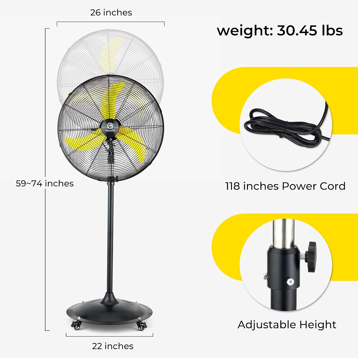 24'' Outdoor Oscillating Pedes - Outdoor Furniture Set 评论和价格