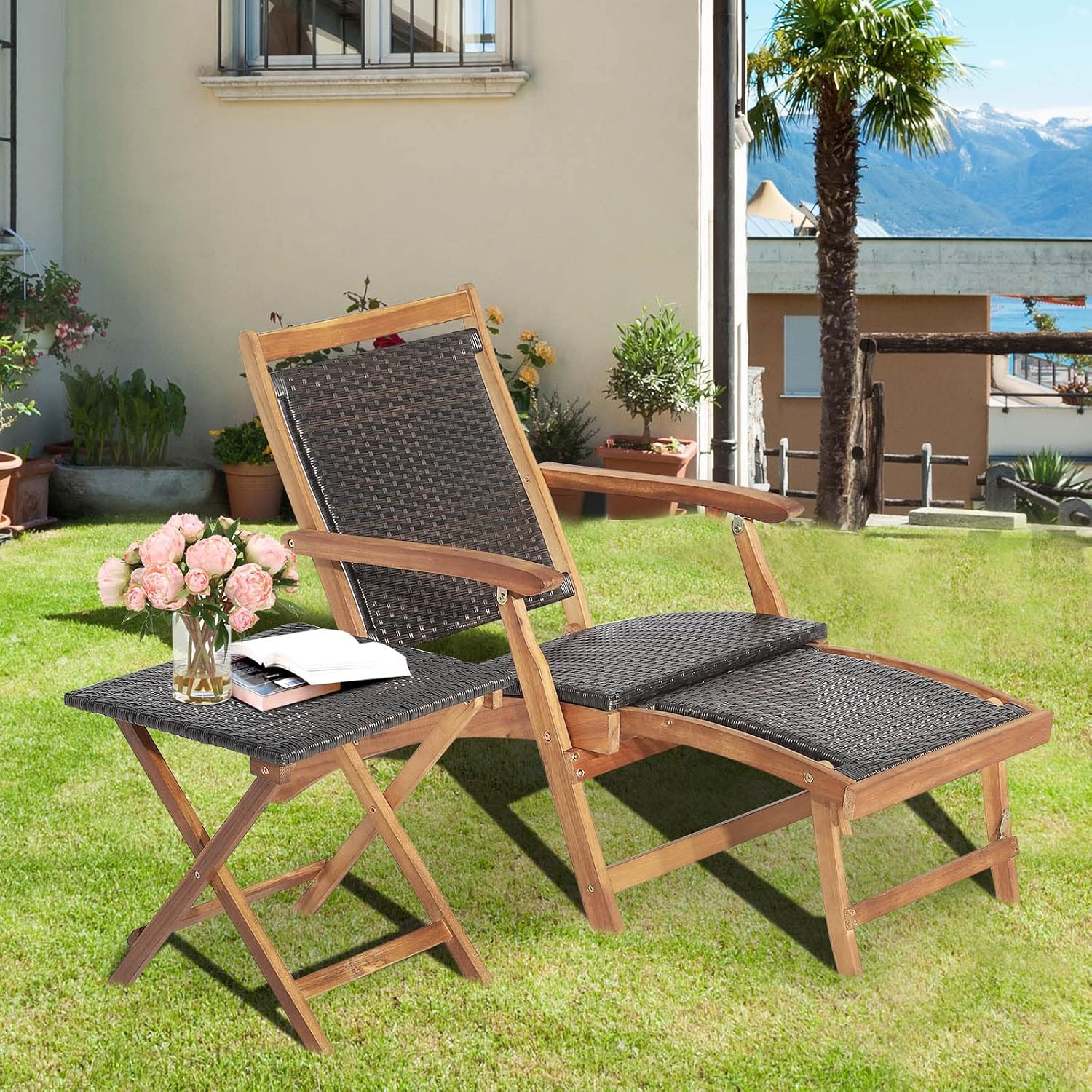 Foldable Outdoor Patio Lounge  - Outdoor Furniture Recliner Set 评论和价格