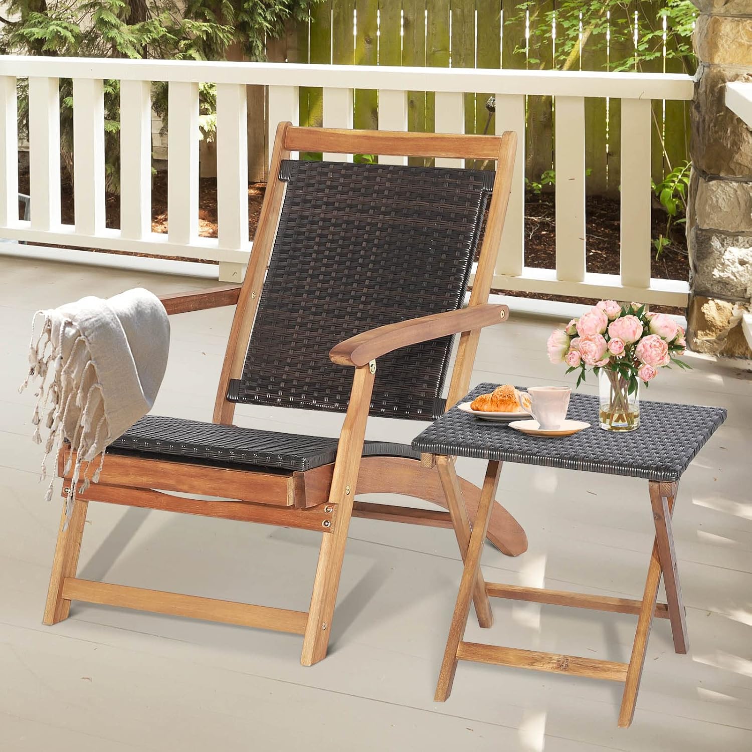 Foldable Outdoor Patio Lounge  - Outdoor Furniture Recliner Set 评论和价格